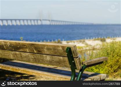 Oresundsbron. The Oresund bridge link between Denmark and Sweden Europe, Baltic Sea. Landmark and travel.. Oresund bridge between Denmark and Sweden.