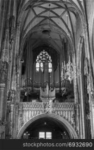 Organ at the Cathedral of St. Stephen. Vienna. Austria
