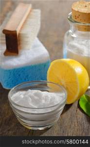 Organic cleaners with baking soda and lemon
