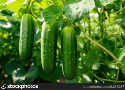 Organic cucumbers cultivation.