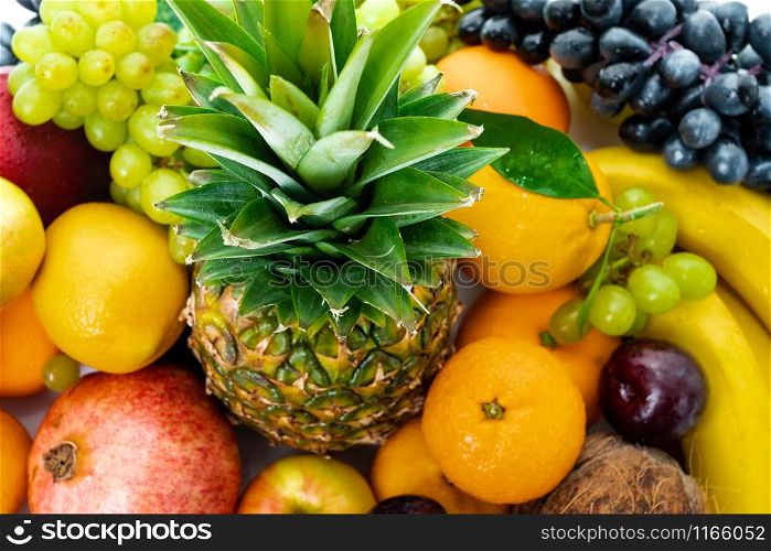Organic food background. different fruits