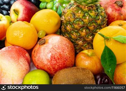 Organic food background. different fruits
