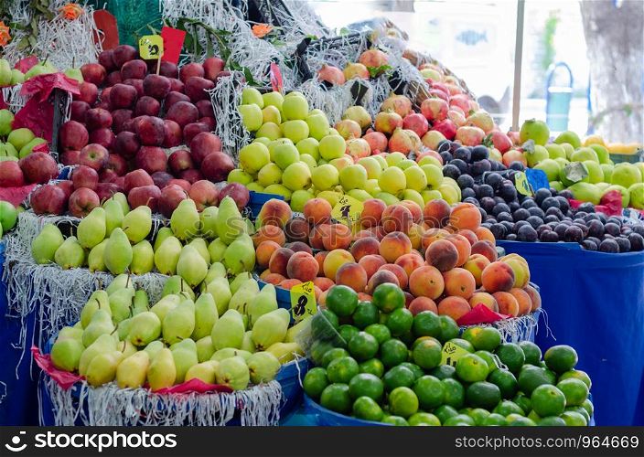 Organic fresh agricultural product at greengrocer