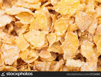 Organic fresh cereal granola corn flakes macro texture