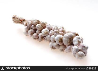 organic garlic isolated white background.