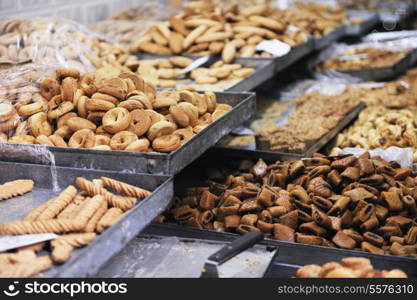 organic healthy food at street market at tunis africa