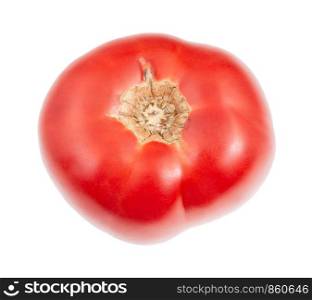 organic large red bulls heart tomato isolated on white background