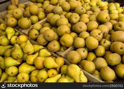 Organic pears from a local market