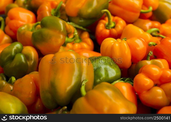 Organic peppers from a local market