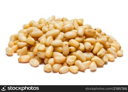 Organic Pine nuts isolated on white background. Pine nuts isolated on white