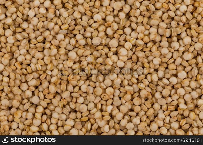 Organic Quinoa (Chenopodium quinoa) seeds Macro close up background texture