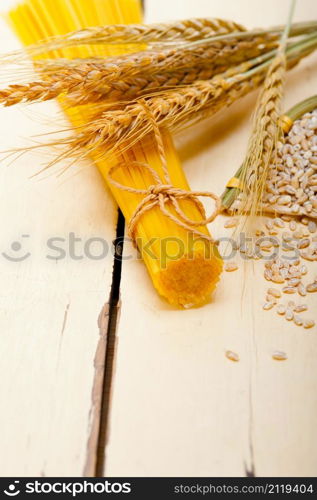 organic Raw italian pasta and durum wheat grains crop