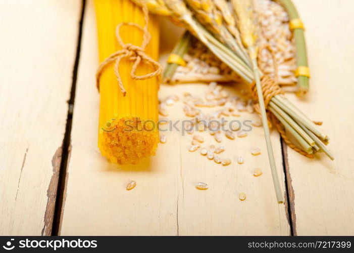 organic Raw italian pasta and durum wheat grains crop