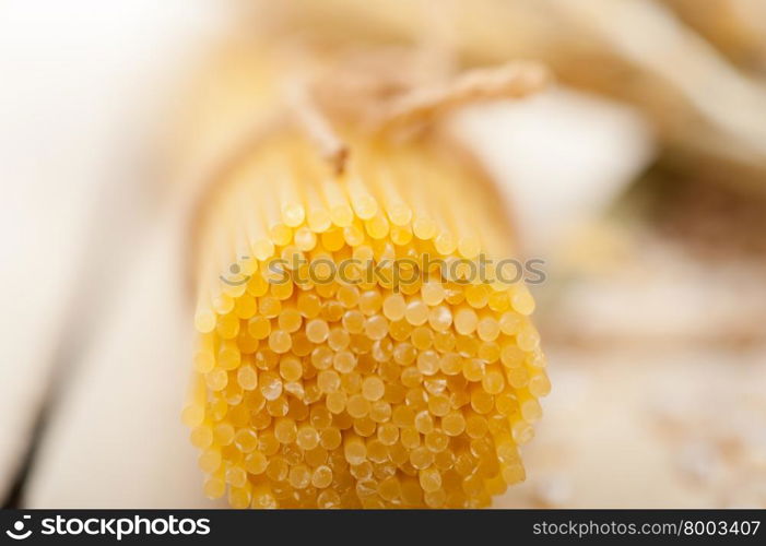 organic Raw italian pasta and durum wheat grains crop