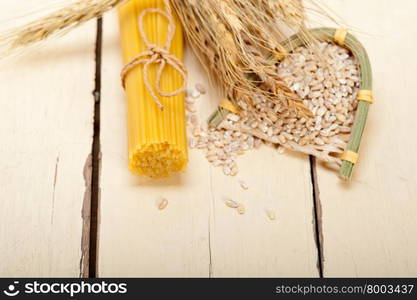 organic Raw italian pasta and durum wheat grains crop