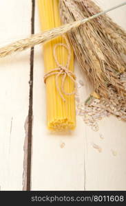 organic Raw italian pasta and durum wheat grains crop