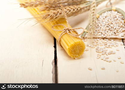 organic Raw italian pasta and durum wheat grains crop