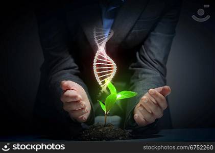 organic science theme with dna