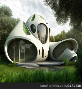 Organic shape house with two rooms created by AI