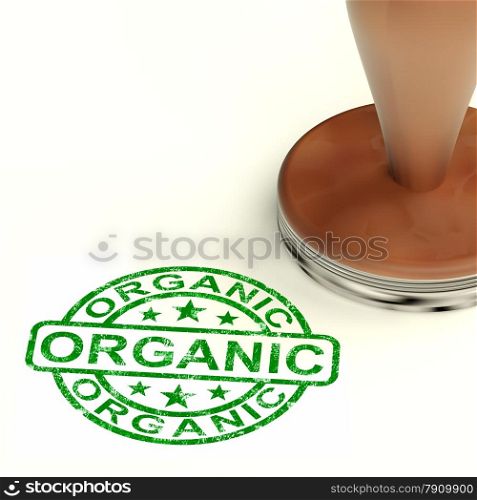 Organic Stamp Shows Natural Farm Eco Food. Organic Stamp Shows Natural Farm Food