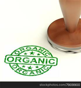 Organic Stamp Shows Natural Farm Eco Food. Organic Stamp Shows Natural Farm Food