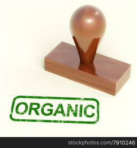 Organic Stamp Shows Natural Farm Foods. Organic Stamp Showing Natural Farm Foods