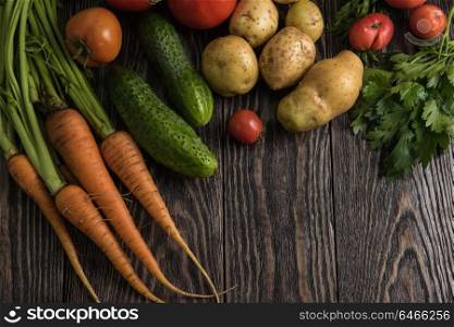 Organic vegetables on wood. Bio healthy food.. Bio healthy food.