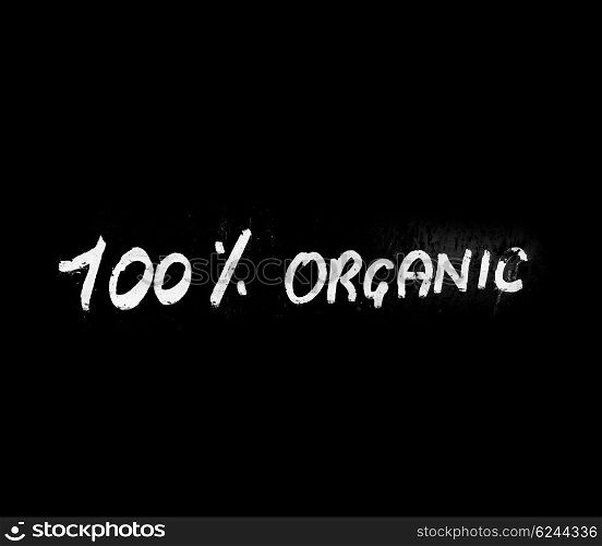 Organic written on a blackboard