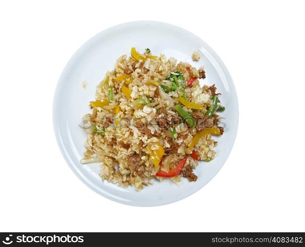 oriental fried rice tyahan - meat and oyster sauce, chinese cuisine