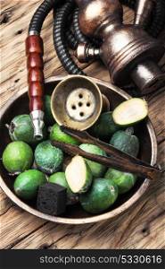 oriental nargile with feijoa. hookah with a tobacco flavor of a feijoa