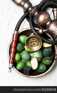 oriental nargile with feijoa. hookah with a tobacco flavor of a feijoa