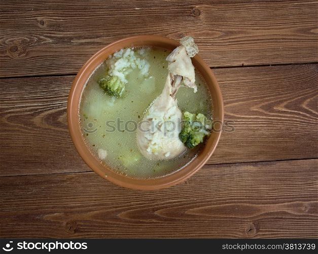 oriental soup with chicken and rice