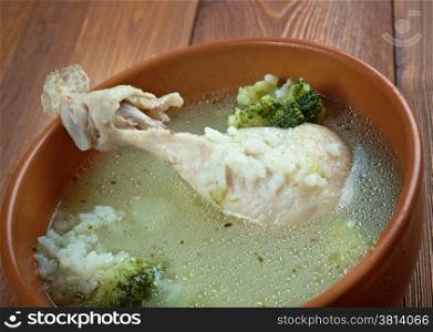 oriental soup with chicken and rice