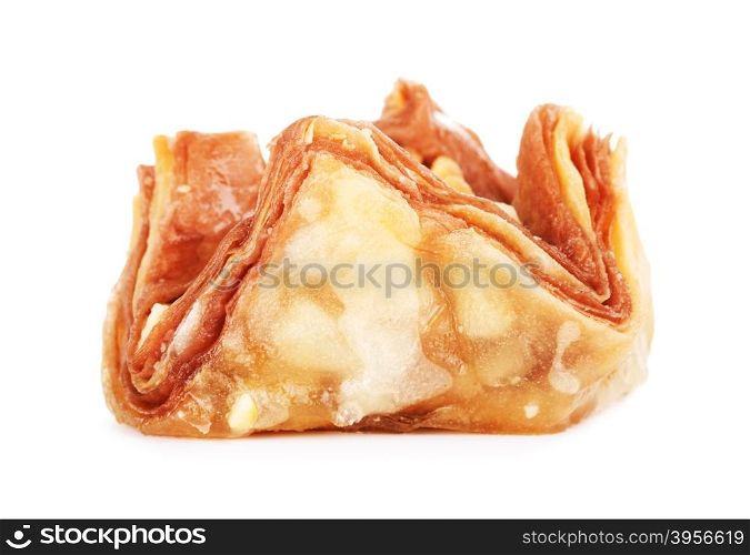 oriental sweets baklava, isolated on white background