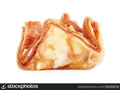 oriental sweets baklava, isolated on white background