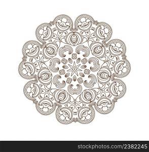 Oriental vector pattern. Vector beautiful black mandala. Mandala art. Round ornament.