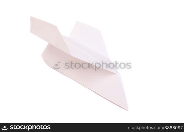Origami airplane isolated on white