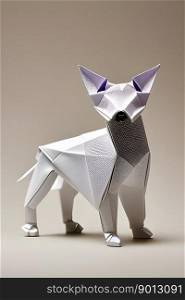 Origami cat on light background, generated by AI