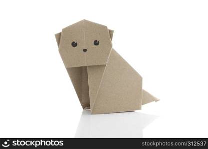 Origami dog by recycle papercraft