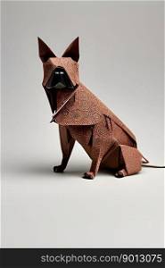 Origami dog on light background, generated by AI