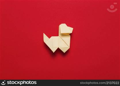 origami dog red
