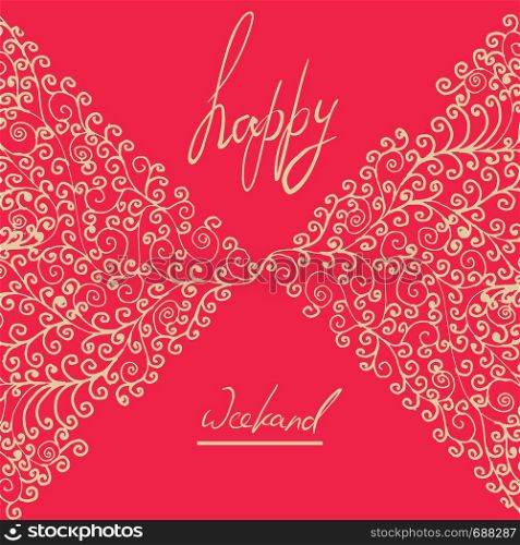 Original greeting crad design template. With doodle hand drawn elements and place for your text.