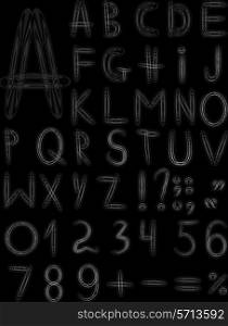 Original grey font on a black background