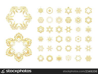 Ornament with gold. Elegant floral ornamental background with gold. Gold illustration. Ornamental gold oriental mandala