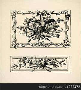 Ornaments Italiens. Panno, style Louis Seize. Engraving of 18 century. Copyright expired.