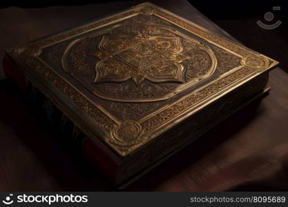 Ornate book. Frame ancient label. Generate Ai. Ornate book. Generate Ai