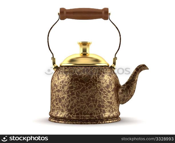 ornate chinese teapot isolated on white