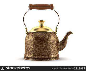 ornate chinese teapot isolated on white