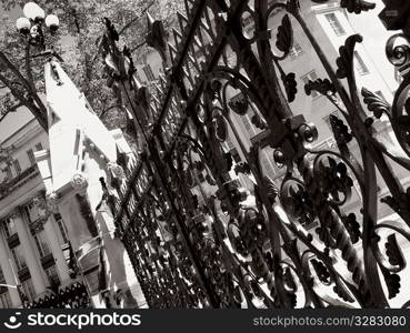 Ornate iron fence, Parliament Hill, Ottawa Canada.