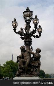 Ornate lamppost in Paris France